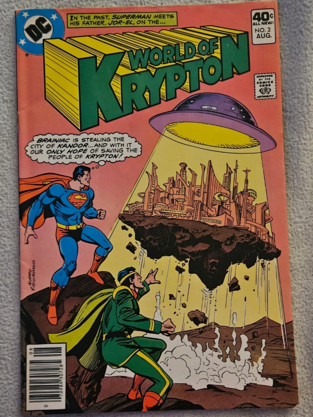 WORLD OF KRYPTON D.C. comic Bronze Age 1979 #2  raw Grade 8.5-9 Some Yellowing